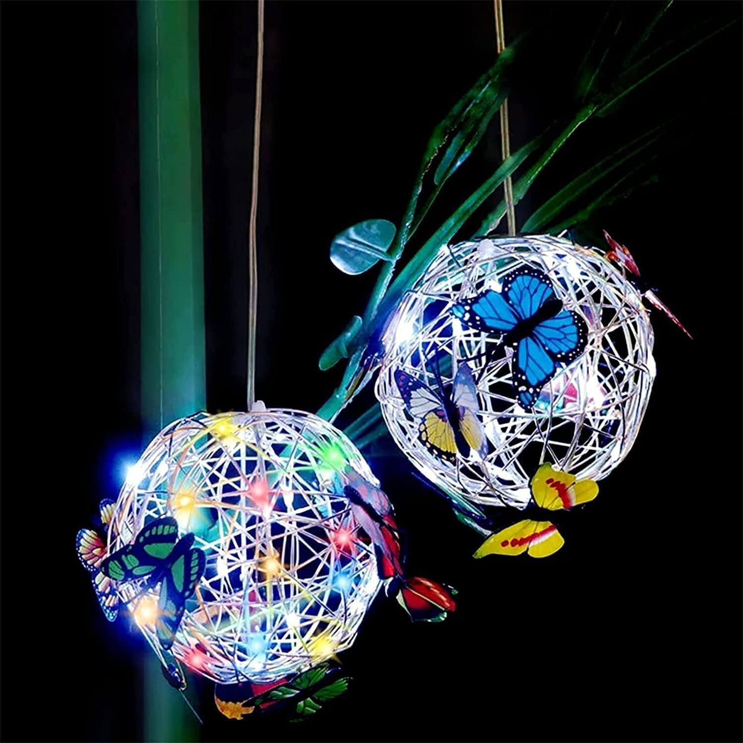 Outdoor Solar Hanging Lights Butterfly Ball