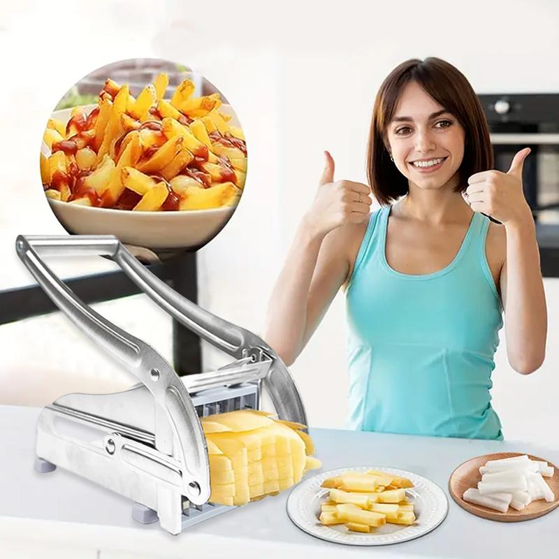 🔥Last Day 50% OFF🔥Stainless Steel French Fry Cutter with 2 Blades-Buy 2 Free Shipping