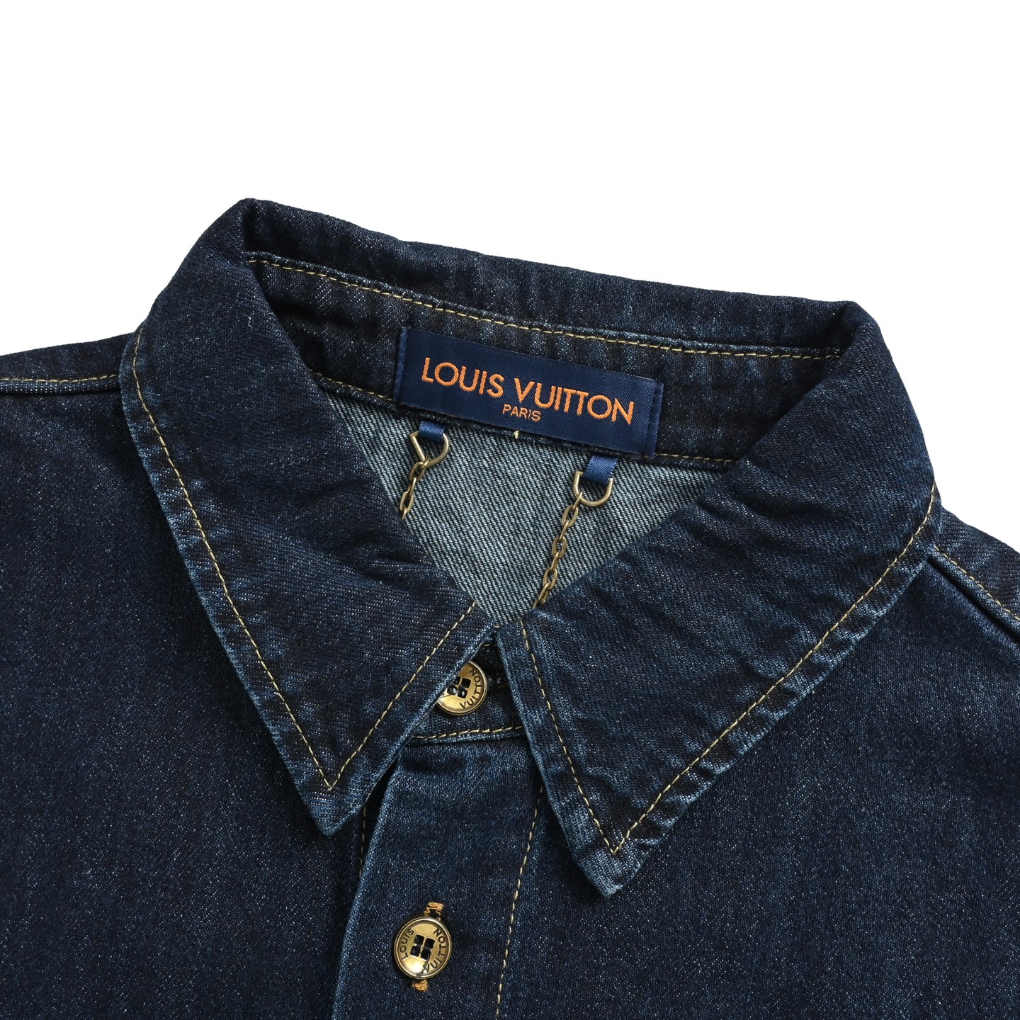 Louis Vuitton 25ss rope signature monogram embroidered denim short sleeve shirt