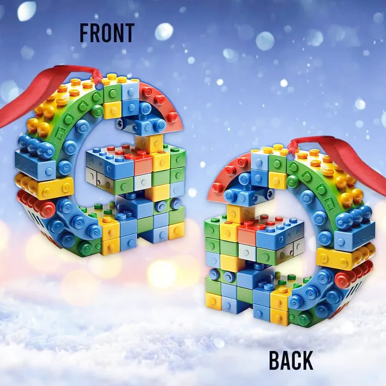 Building Brick Letter Ornament for Christmas