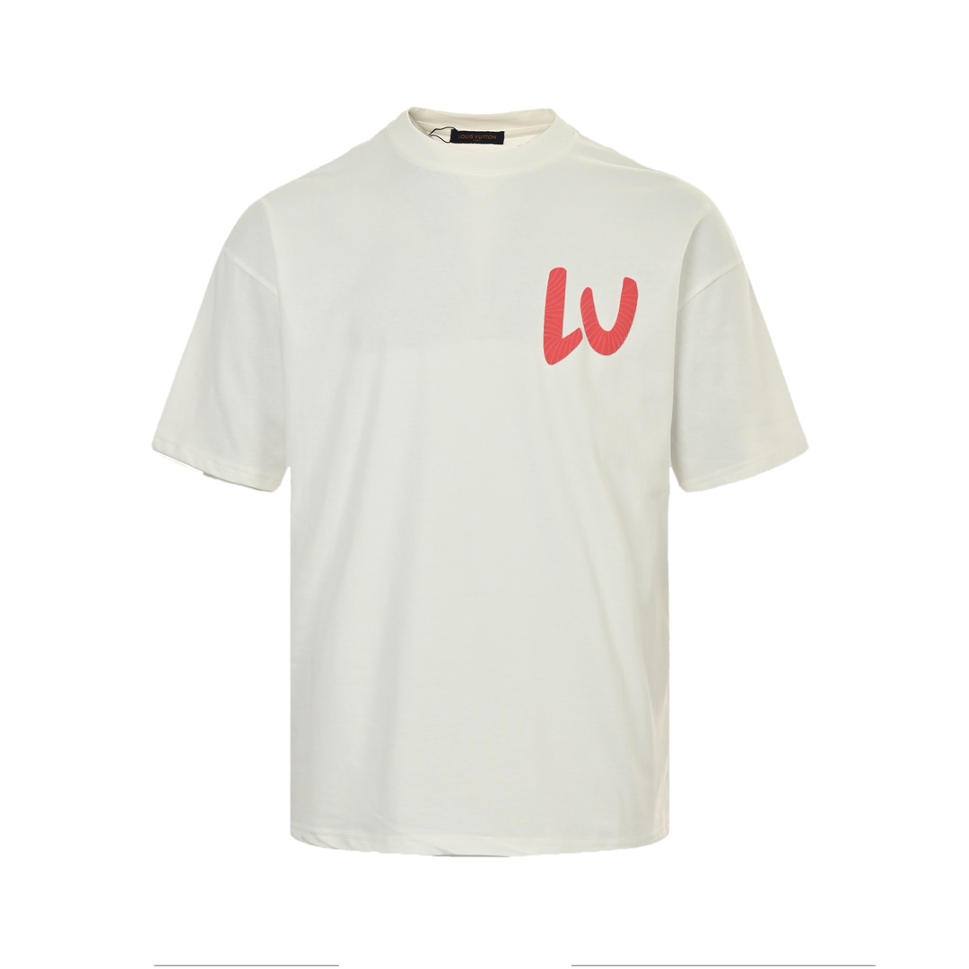 Louis Vuitton 24ss rainbow logo 3D foam print short sleeves