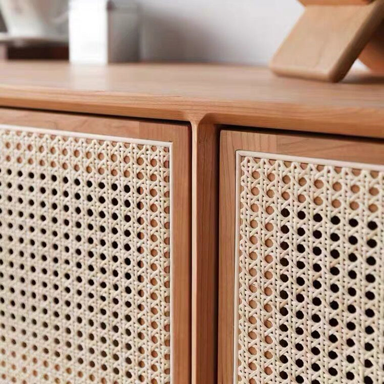 SADIE Rattan Buffet Sideboard Solid Wood Coastal Island ( 2 Color 2 Size )