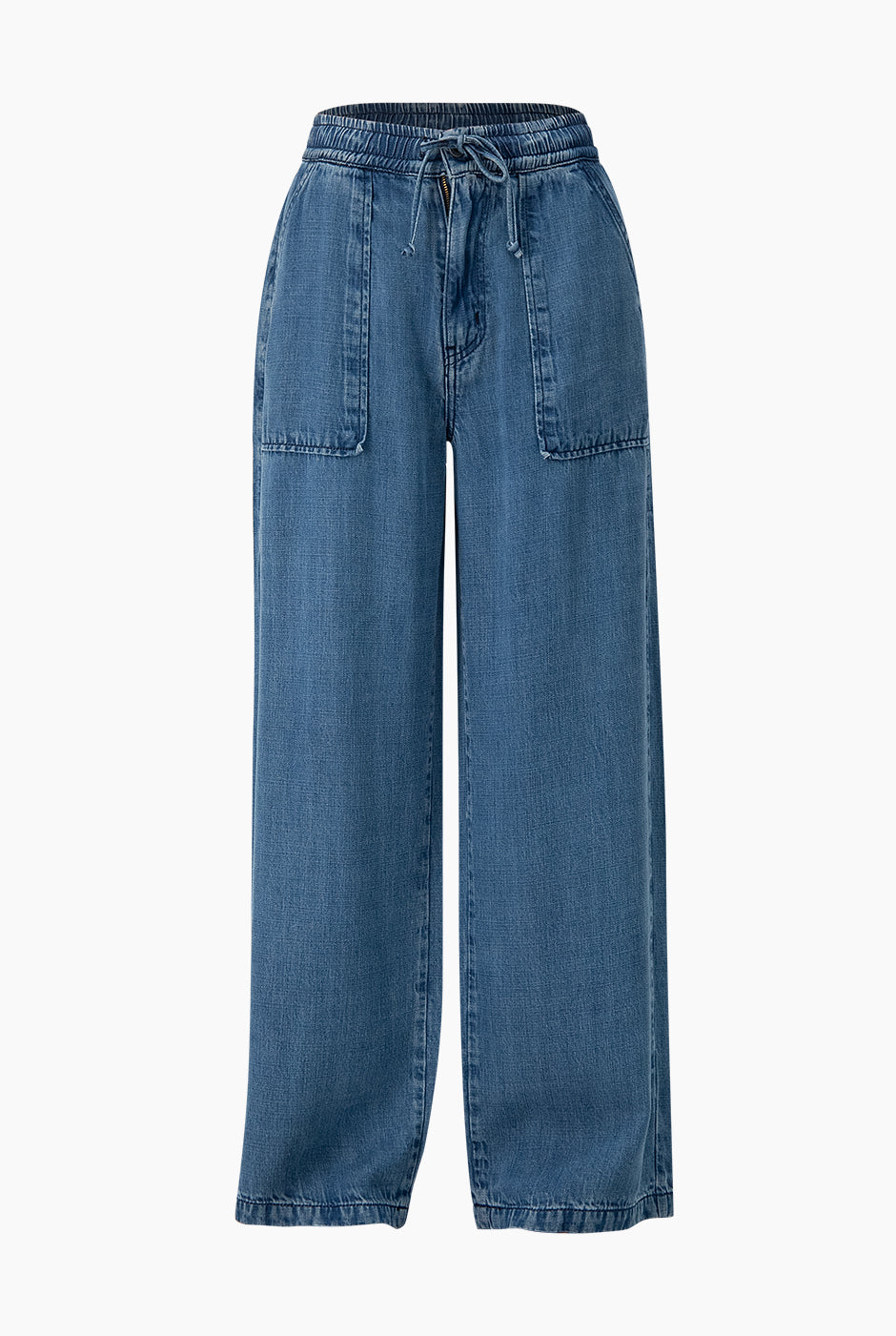 Jeans amplio con jareta