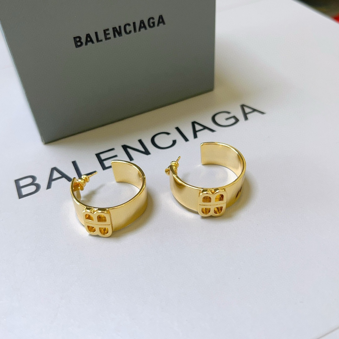 Balenciaga BB Hoop Earrings