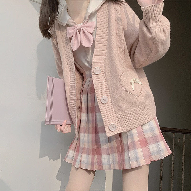 Too Kawaii Heart Bow Cardigan