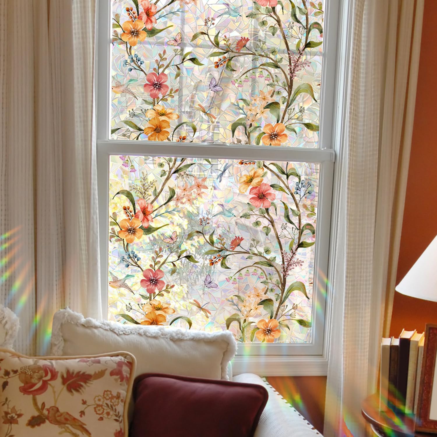 🔥On Sale🔥Stained Floral Pattern Glass Window Film