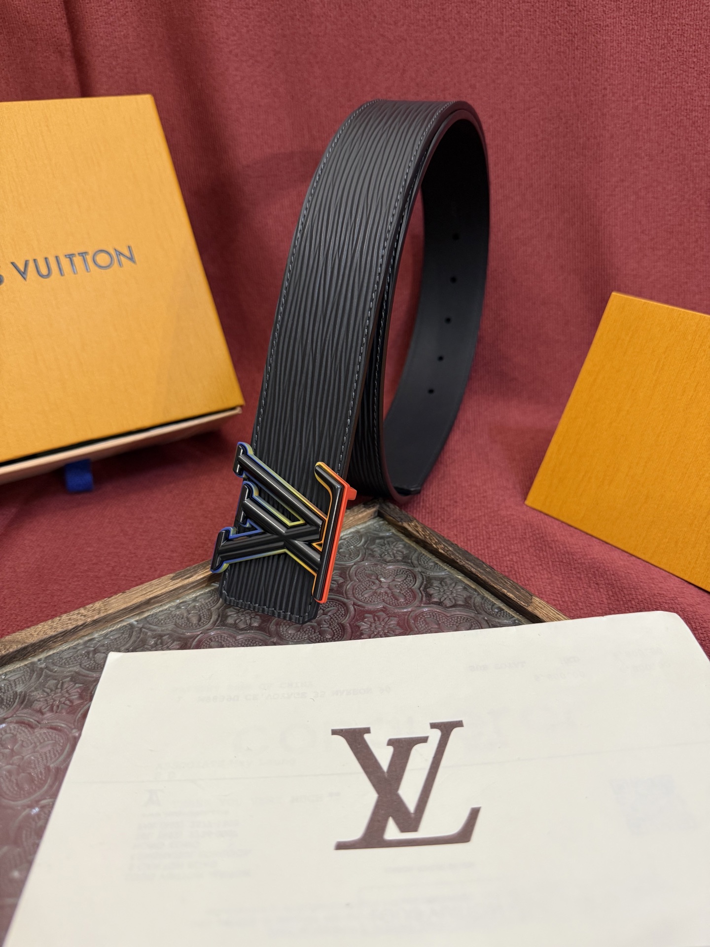 Louis Vuitton Classic Embossed Double-Sided Men's Belt 4CM Width