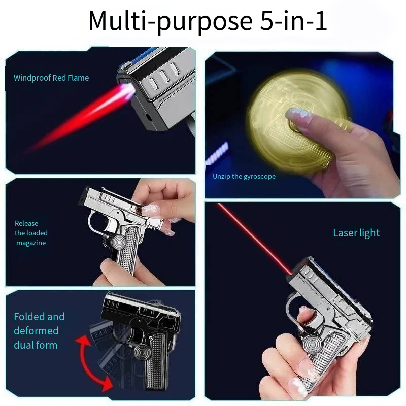 ✨Flash Sale✨Metal Folding Gun Style Inflatable Lighter