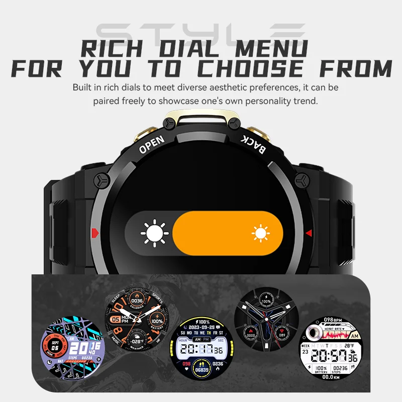 2024 New outdoor HD Bluetooth call men's smartwatch 1.48inch full screen touch heart rate and blood pressure monitoring + box