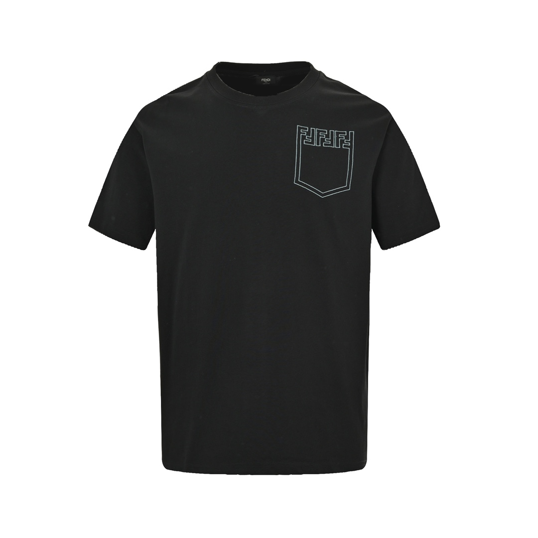 Fendi 24ss FF embroidered fake pocket short sleeve