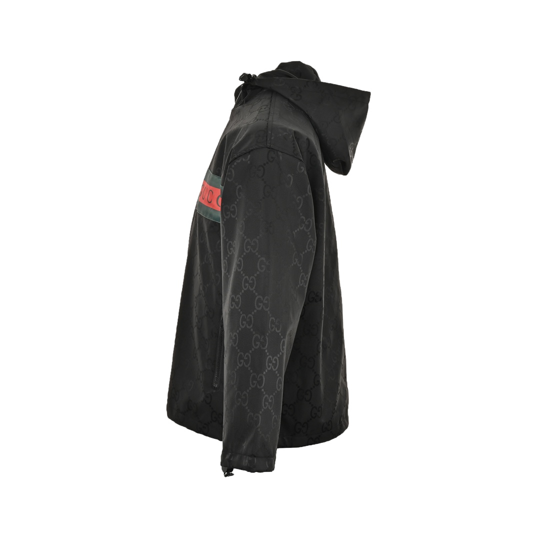 Gucci 24Fw red and green ribbon pattern trench coat