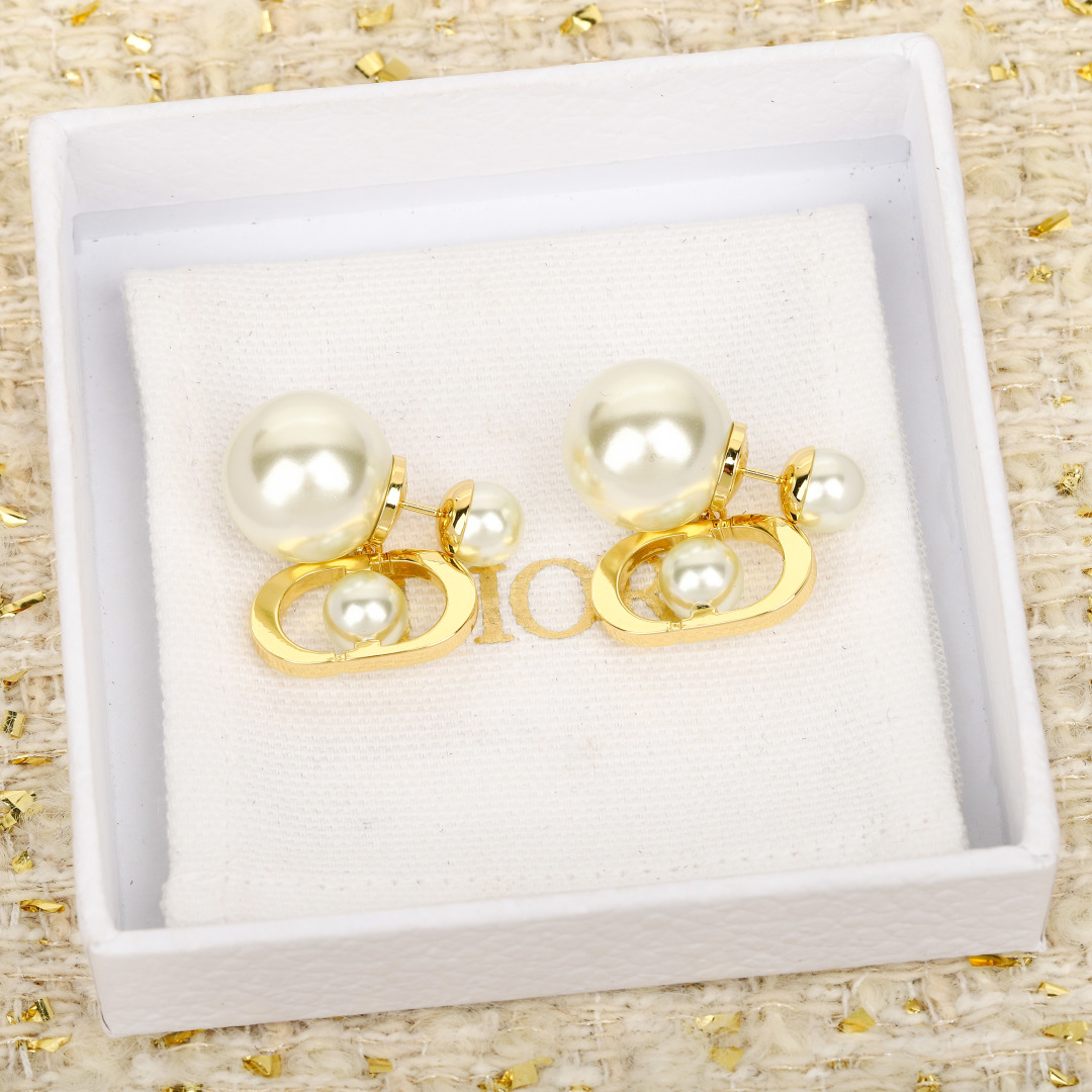 Dior Candy CD Double Bead Earrings