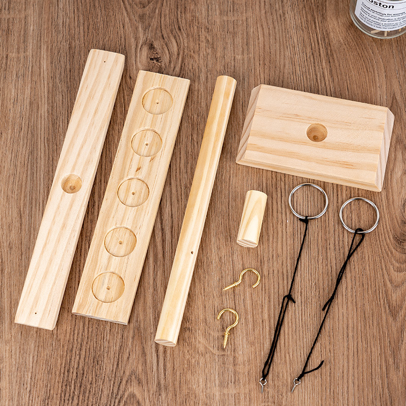Ring throw game handmade wooden hook