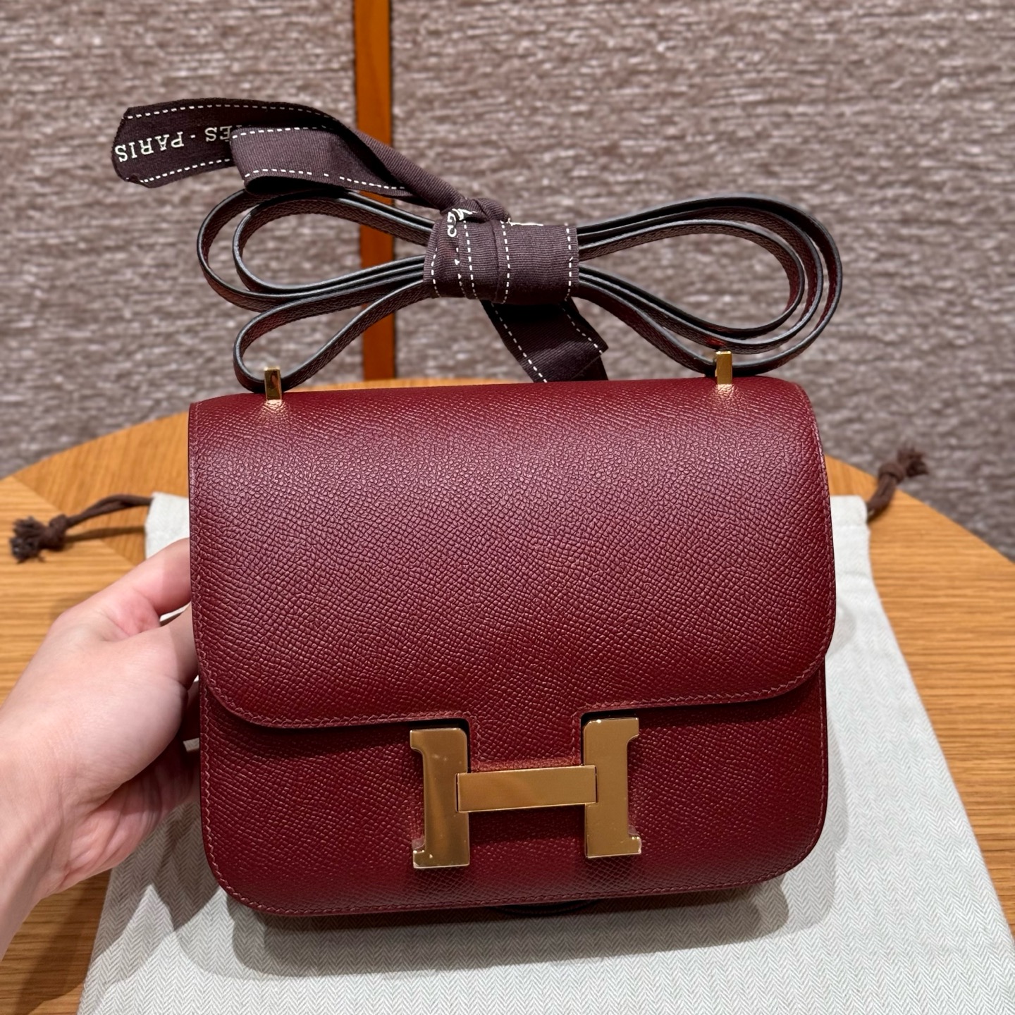 Hermes constance 55Rouge H handbag (handmade to order)