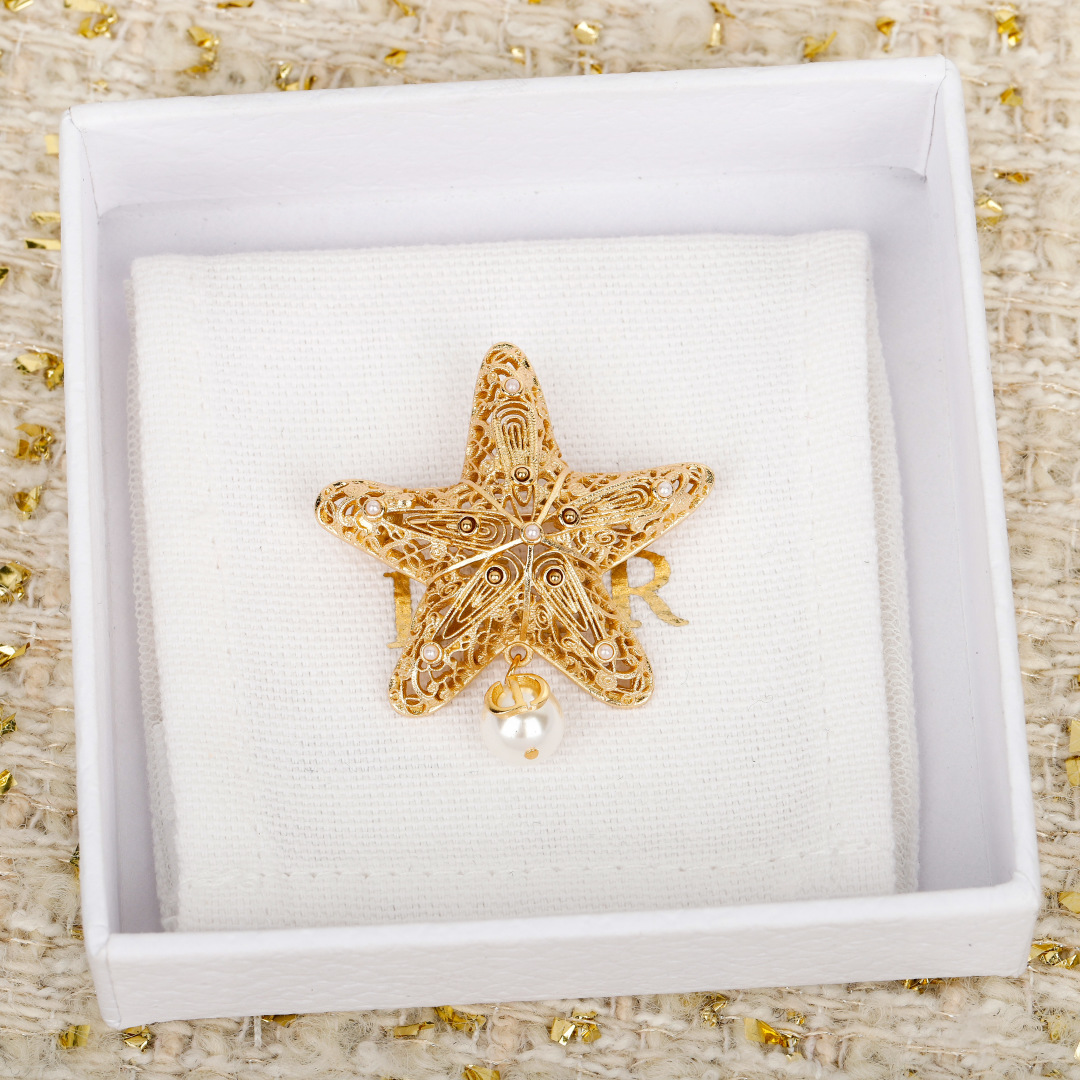 Dior Starfish CD Pearl Brooch