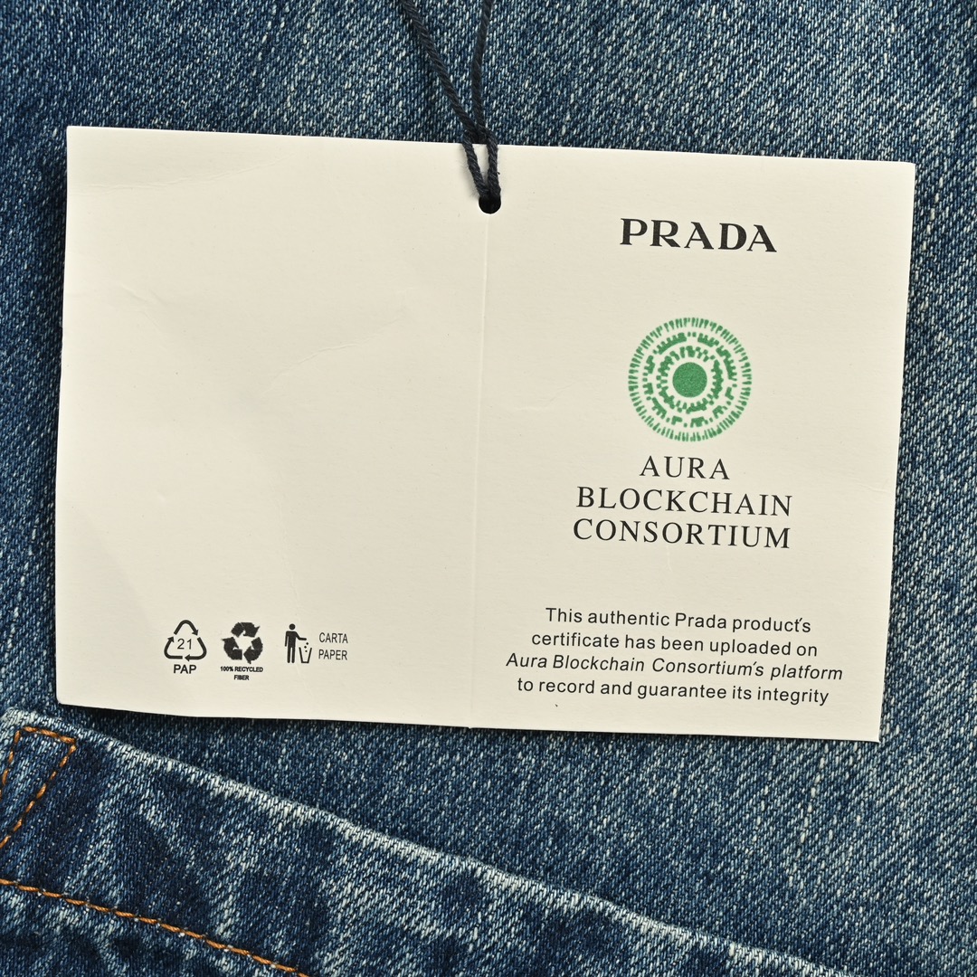 Prada 24Fw pocket triangle logo denim shirt jacket