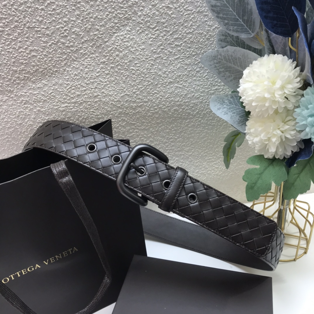 Bottega Veneta pin buckle classic woven leather belt width 4.0cm