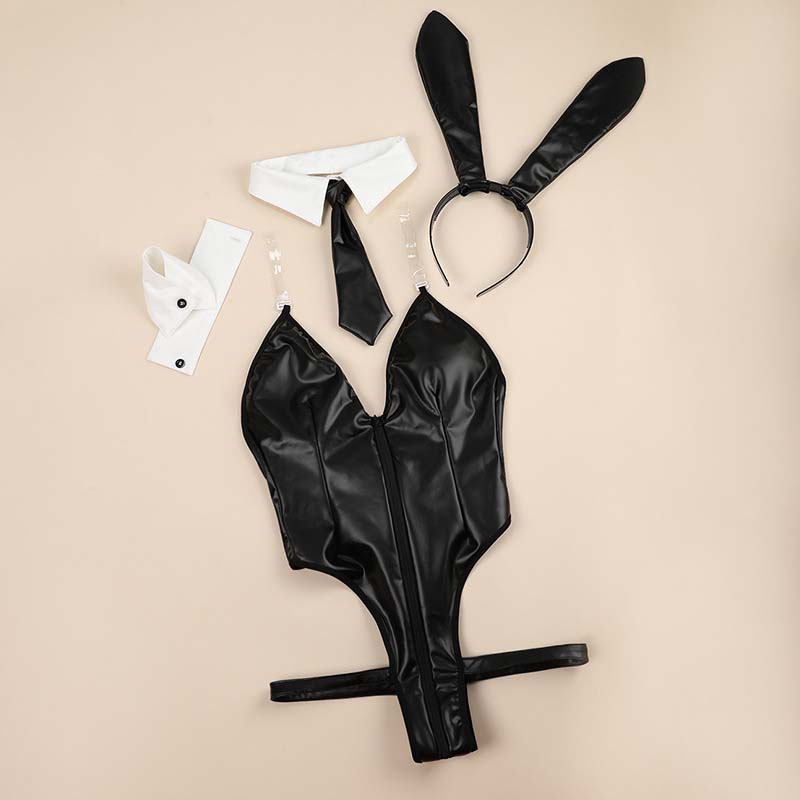 Cosplay Bunny PU Jumpsuit Sexy Lingerie