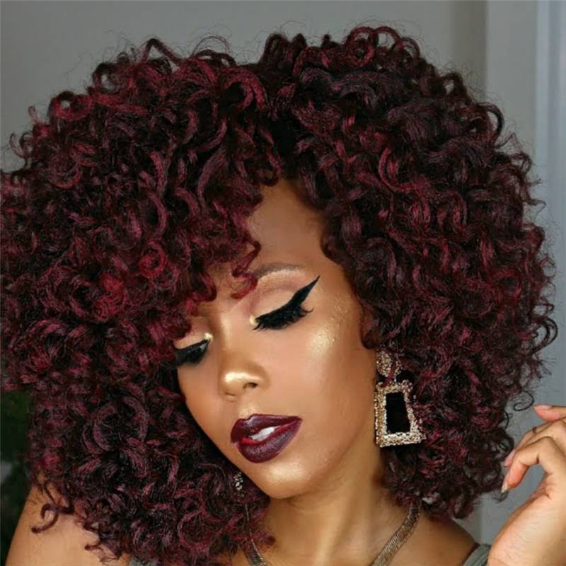 Luna Wigs Purple Afro Wig for African Americans