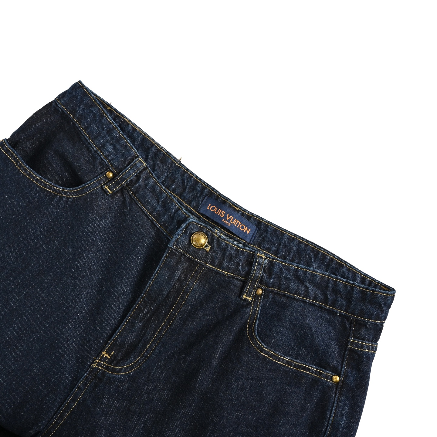 Louis Vuitton 25ss rope signature monogram embroidered denim shorts