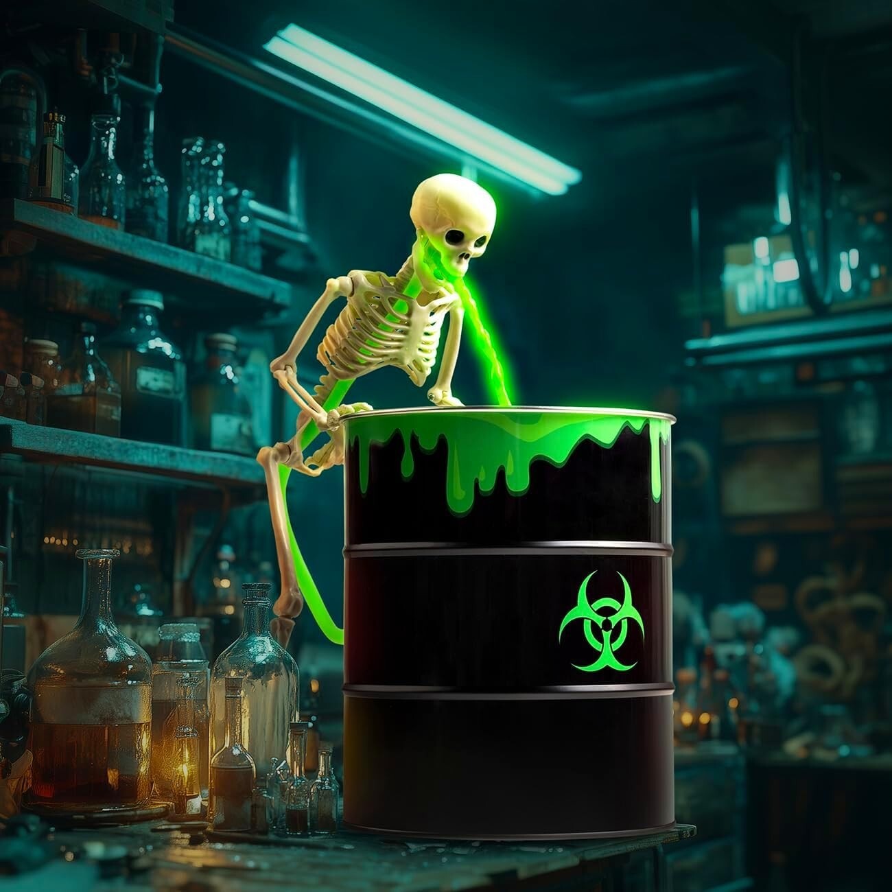 ✨Flash Sale✨Halloween Skeleton Vomit Bucket Ornaments