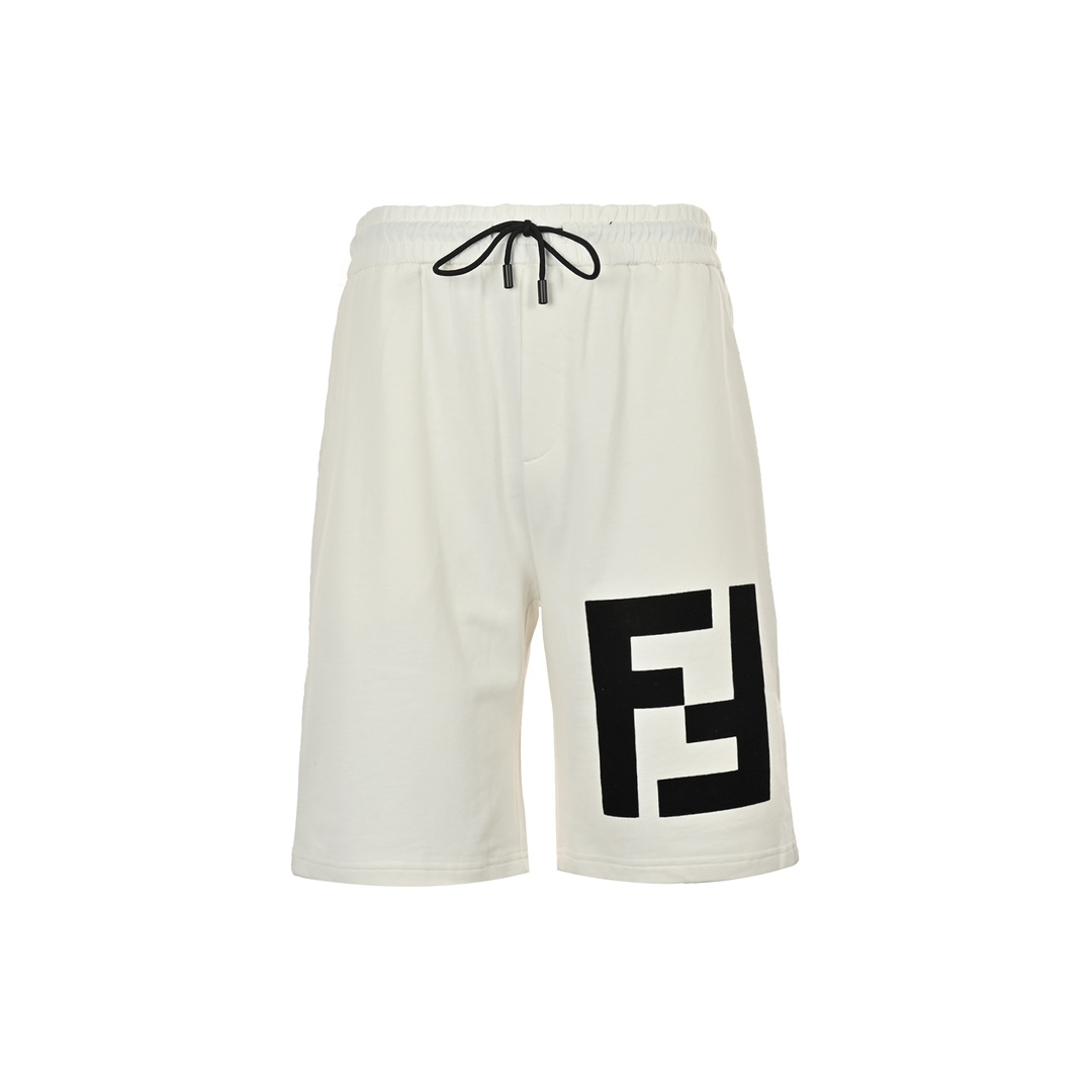 Fendi 24ss double F flocked logo shorts