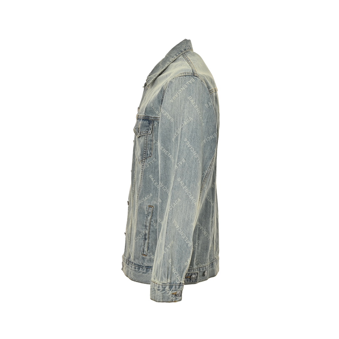 Balenciaga 24Fw laser-printed denim jacket