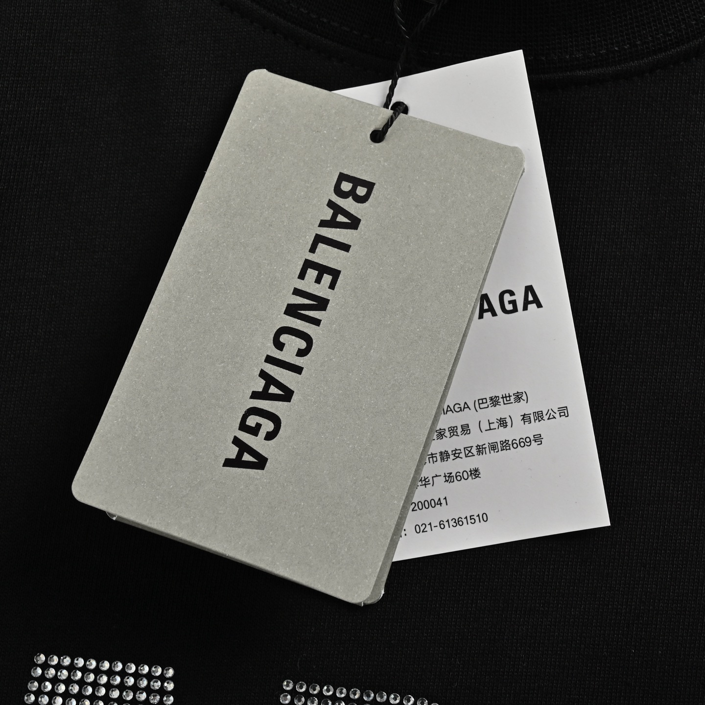 Balenciaga rhinestone letter short sleeves