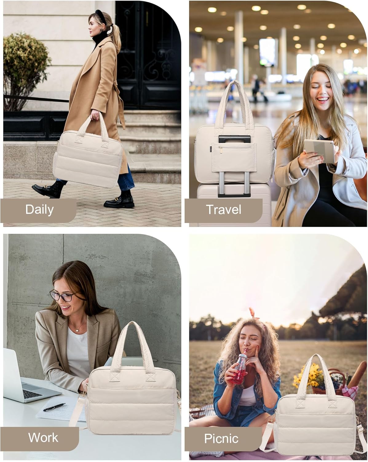 🔥ON SALE - 40% OFF🔥Large Puffy Quilted Lunch Tote Bag - FREE SHIPPING