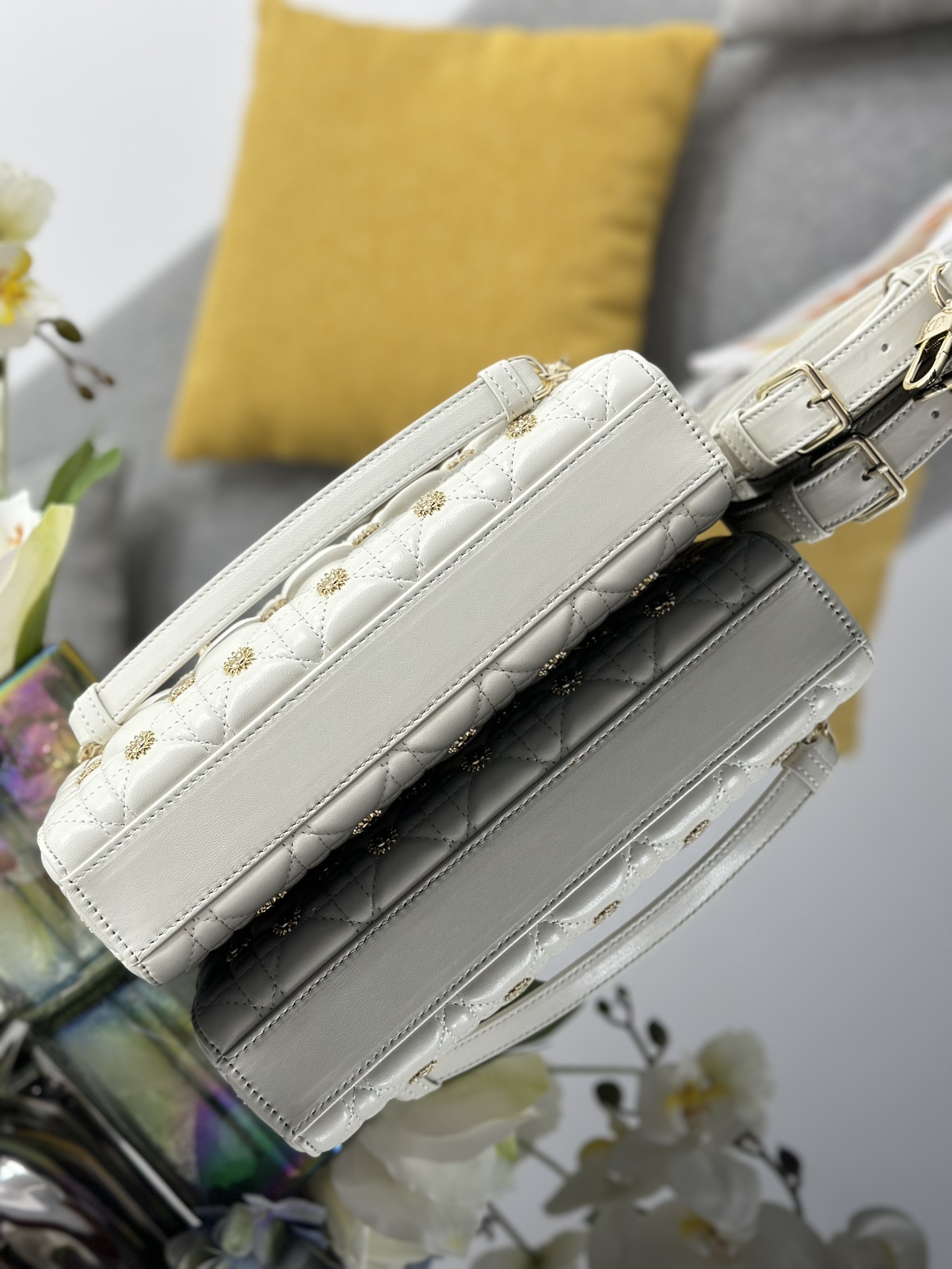 Dior Lady D-Joy horizontal grid sun studs Lady Dior bag M0540