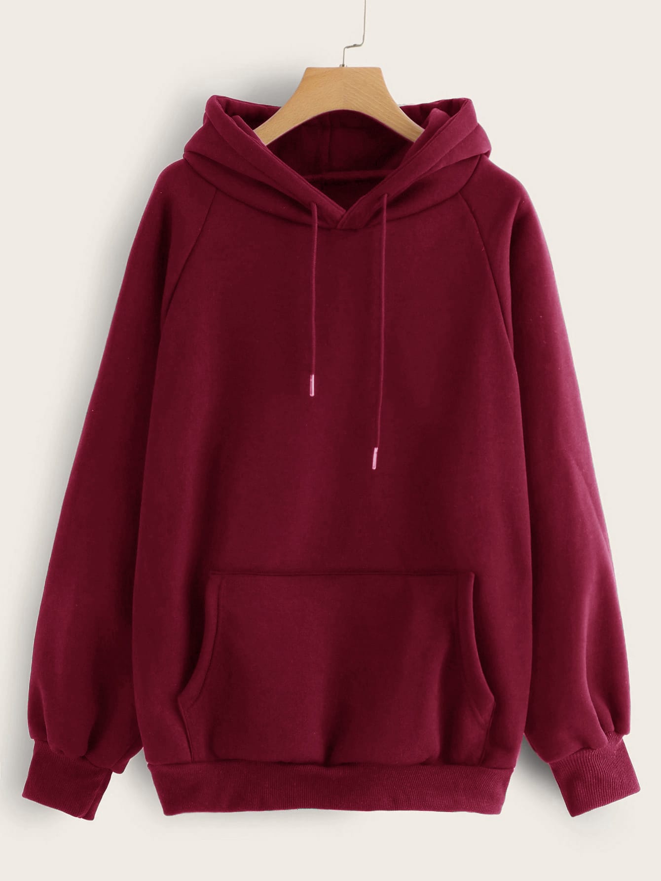Drawstring Detail Solid Hoodie