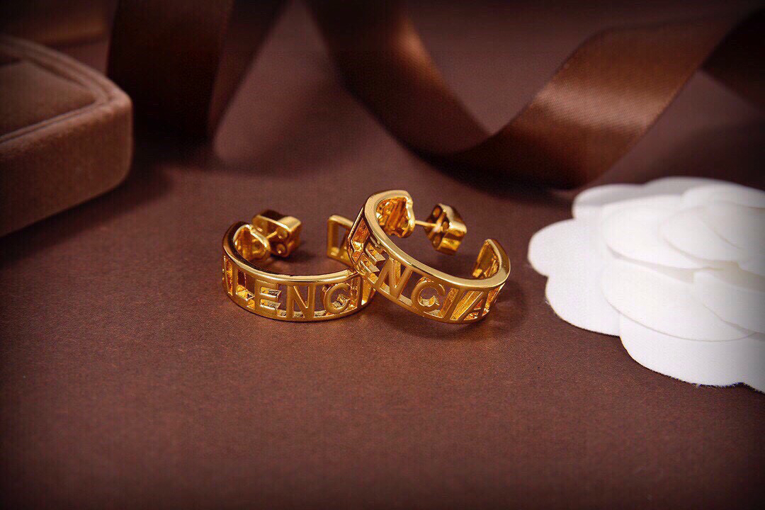 Balenciaga Hollow Font Earrings