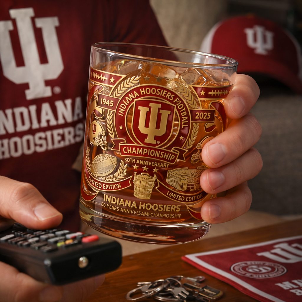 Indiana Hoosiers Football 80th Anniversary Championship Limited Edition Whiskey Glass