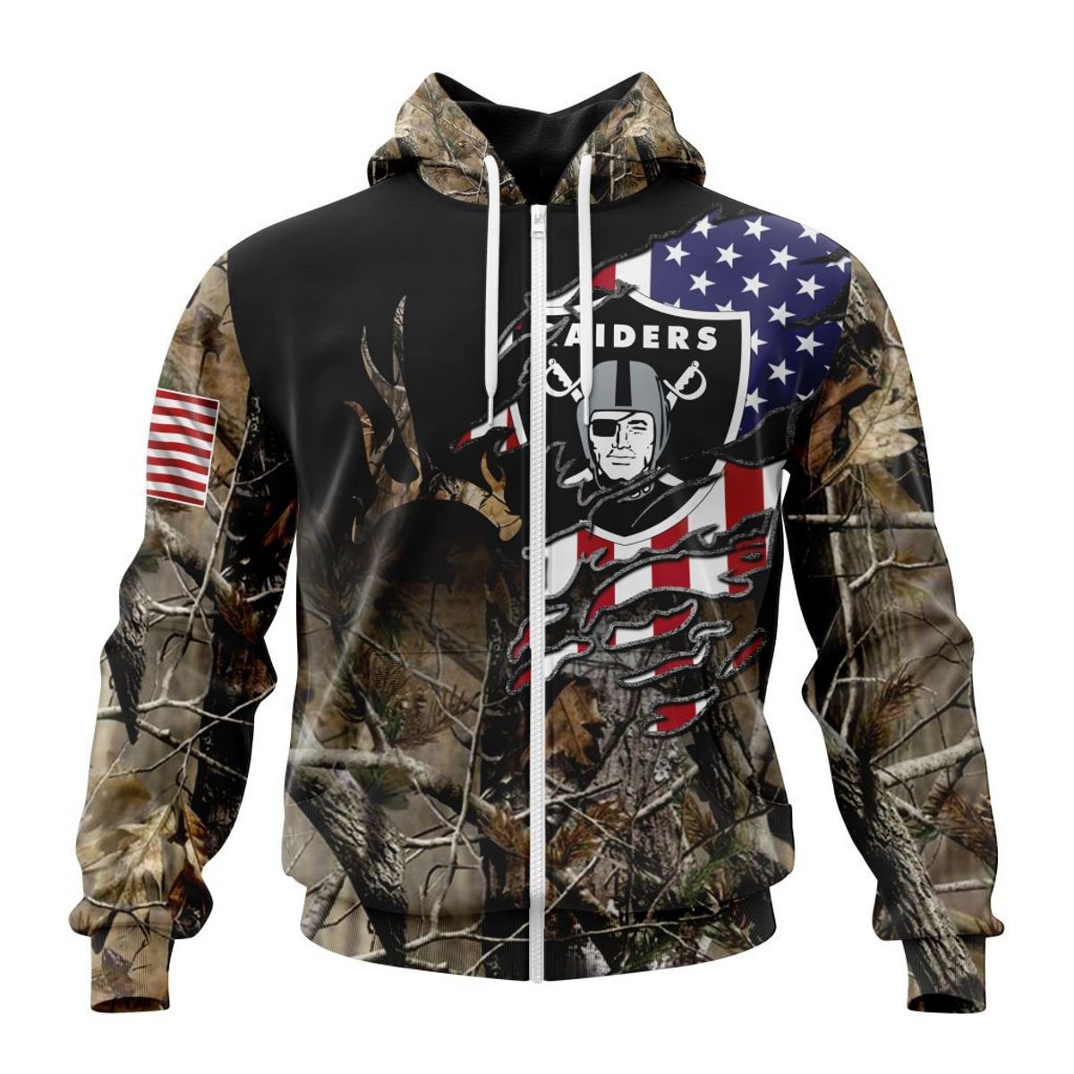 LAS VEGAS RAIDERS 3D HOODIE CAMO REALTREE HUNTING