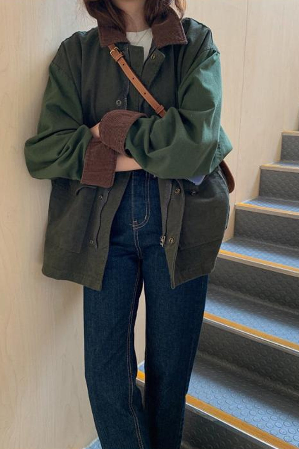 Vintage Turn Down Collar Corduroy Jackets
