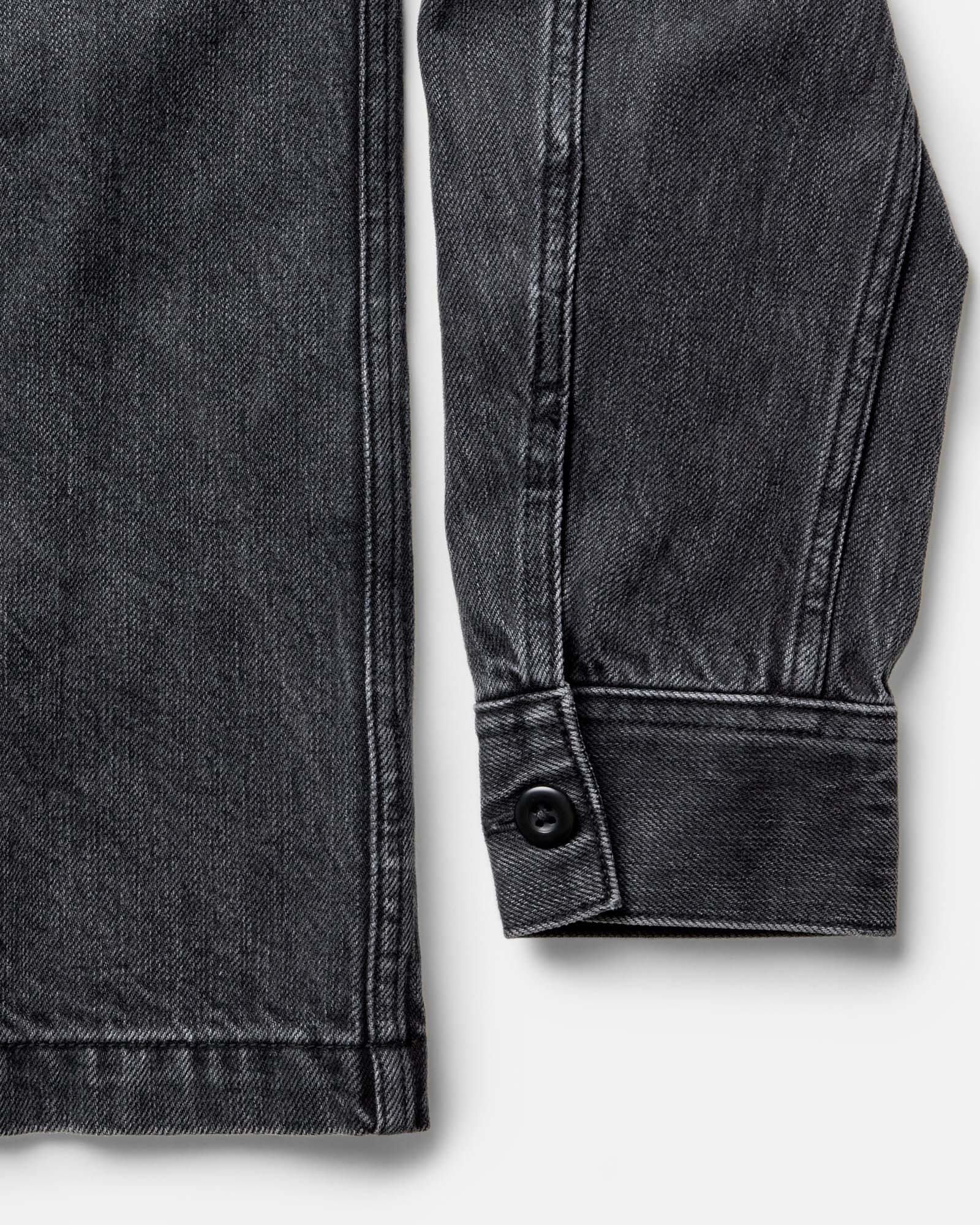 The Shop Shirt in Washed Black Organic Slub Selvedge