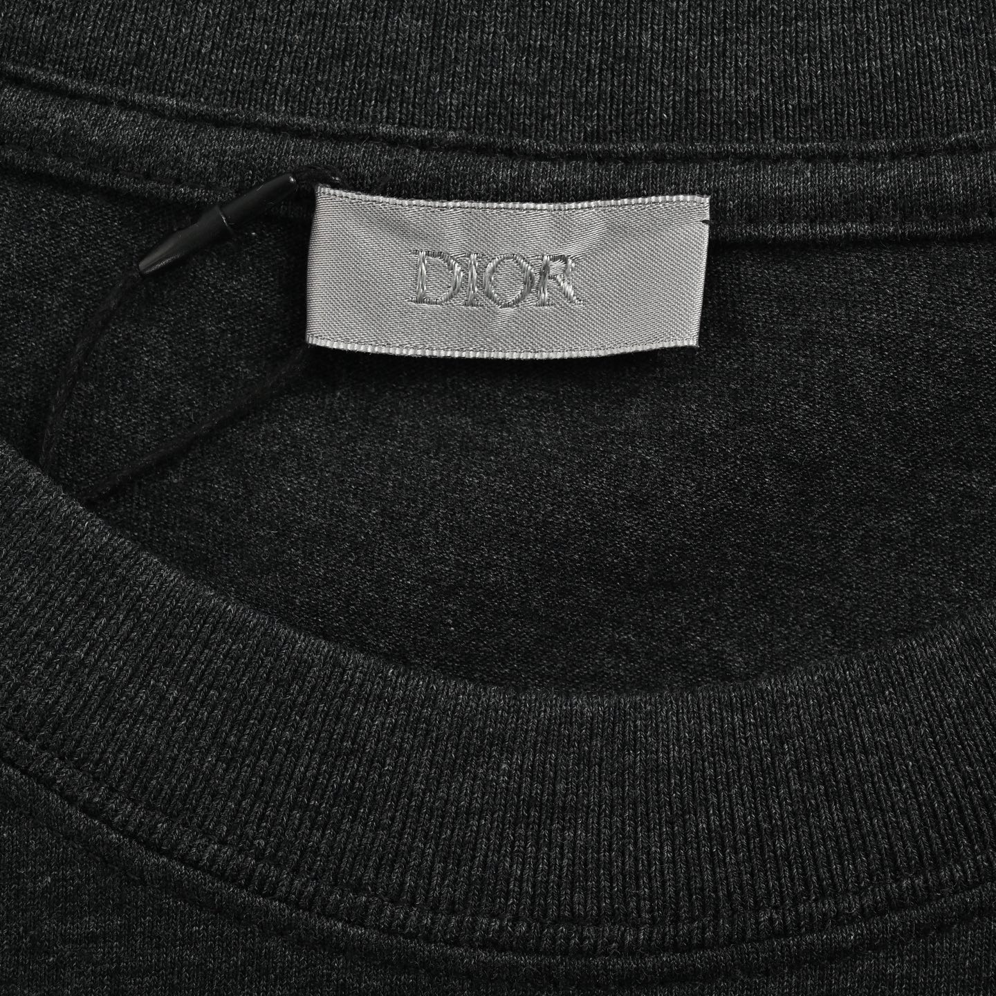Dior embroidered letter dark grey short sleeve
