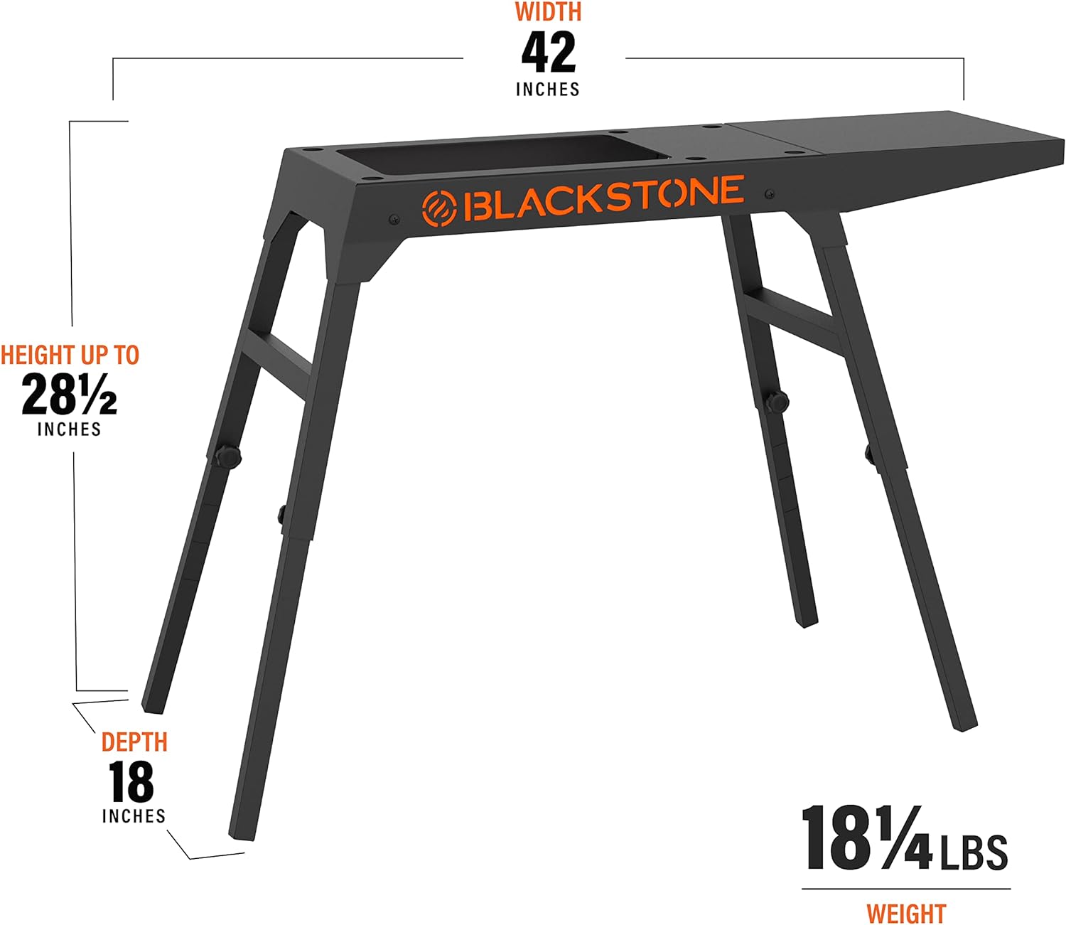 Blackstone Universal Griddle Stand with Adjustable Leg and Side Shelf