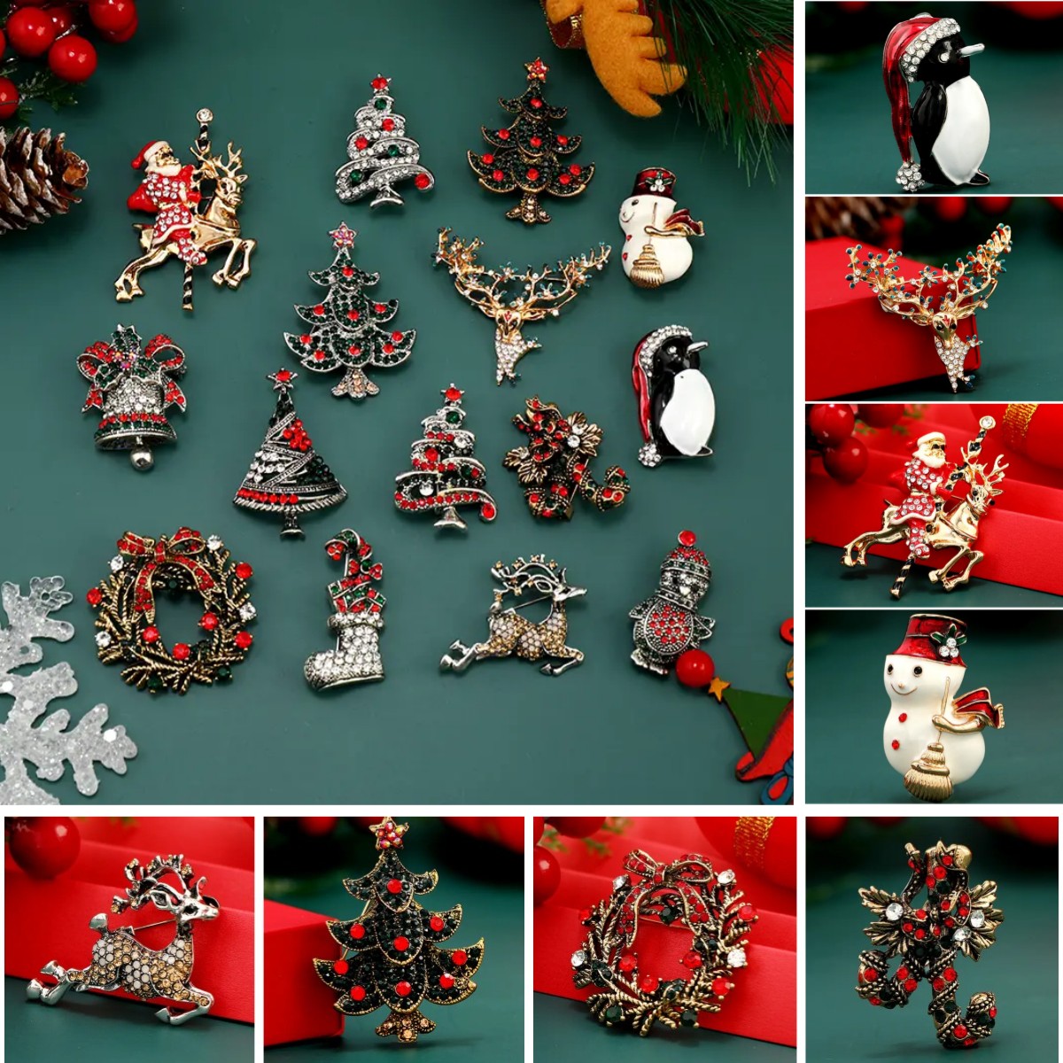 🎄🎅 Early Christmas Sale 50% OFF - Cute Christmas Themed Brooches Snowman, Reindeer, and Christmas Tree