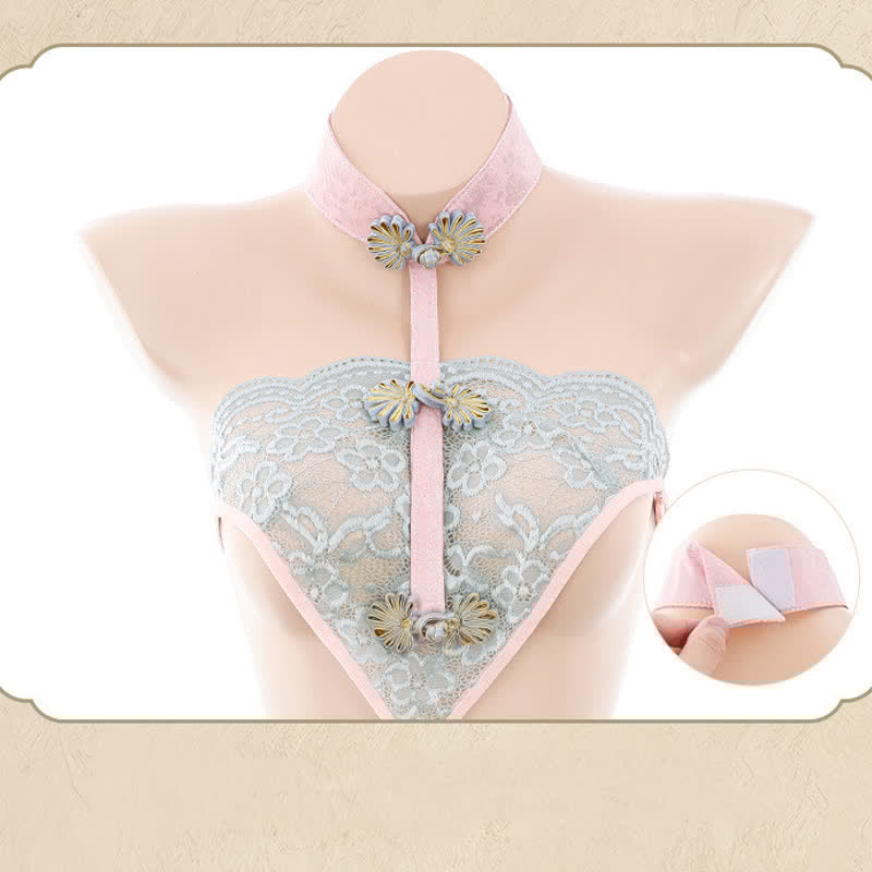 Vintage Embroidery Buckle Tassel Split Han Lingerie Set