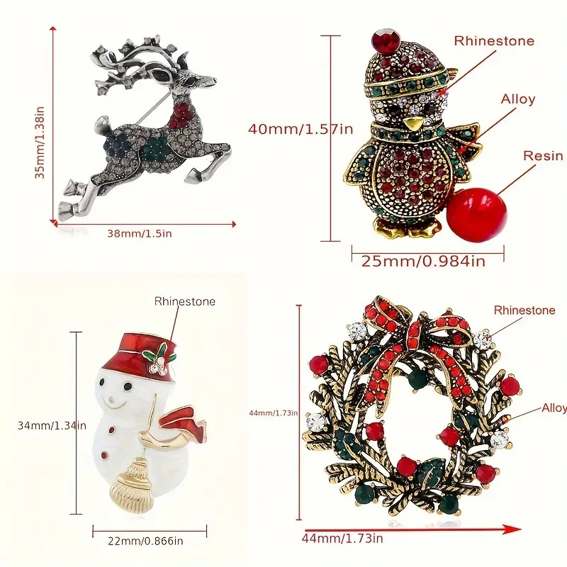 🎄🎅 Early Christmas Sale 50% OFF - Cute Christmas Themed Brooches Snowman, Reindeer, and Christmas Tree