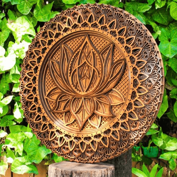 Lotus Flower Wooden Mandala-Art Wall【BUY 2 FREE SHIPPING】