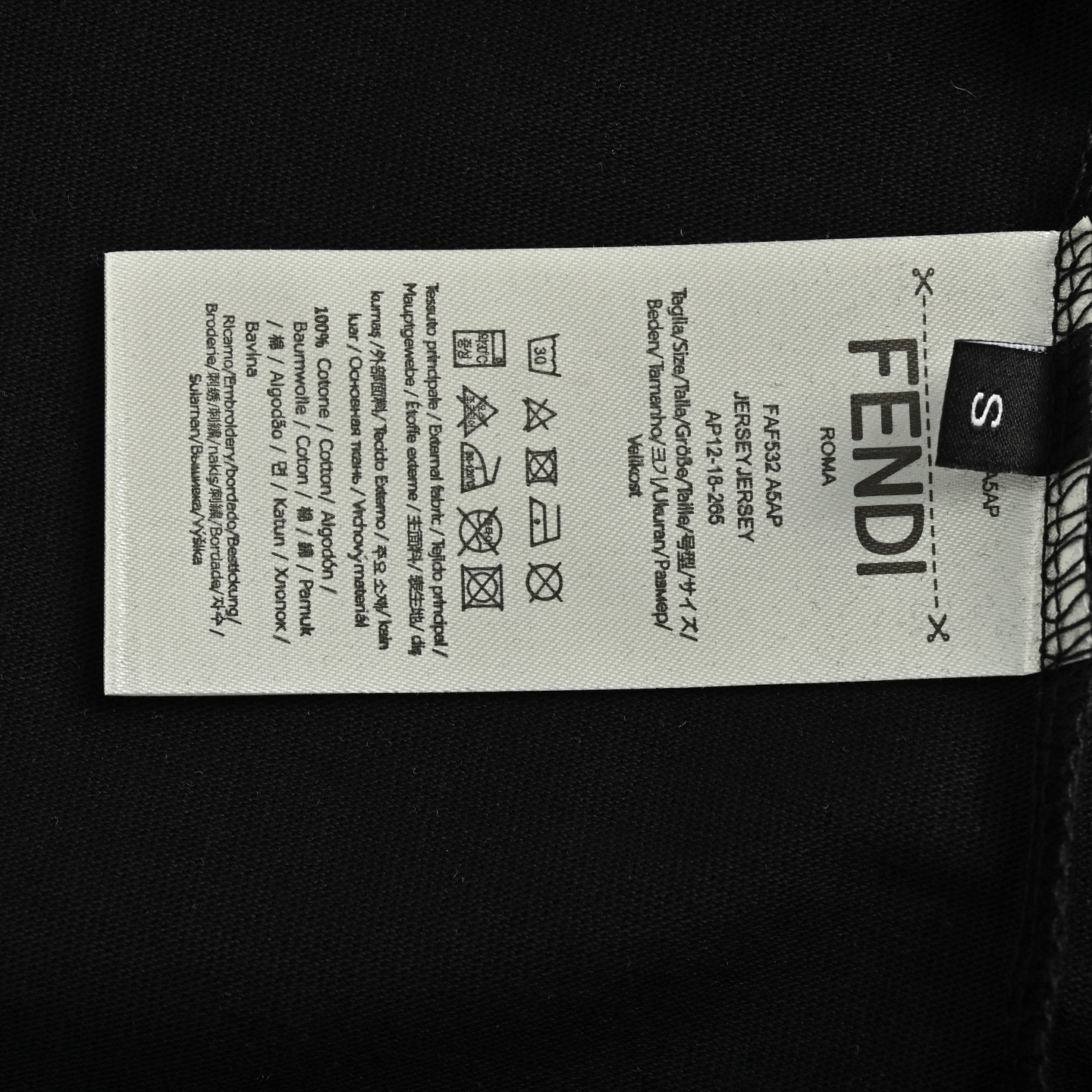 Fendi 25ss little monster eyes FF leather patch pocket short sleeve