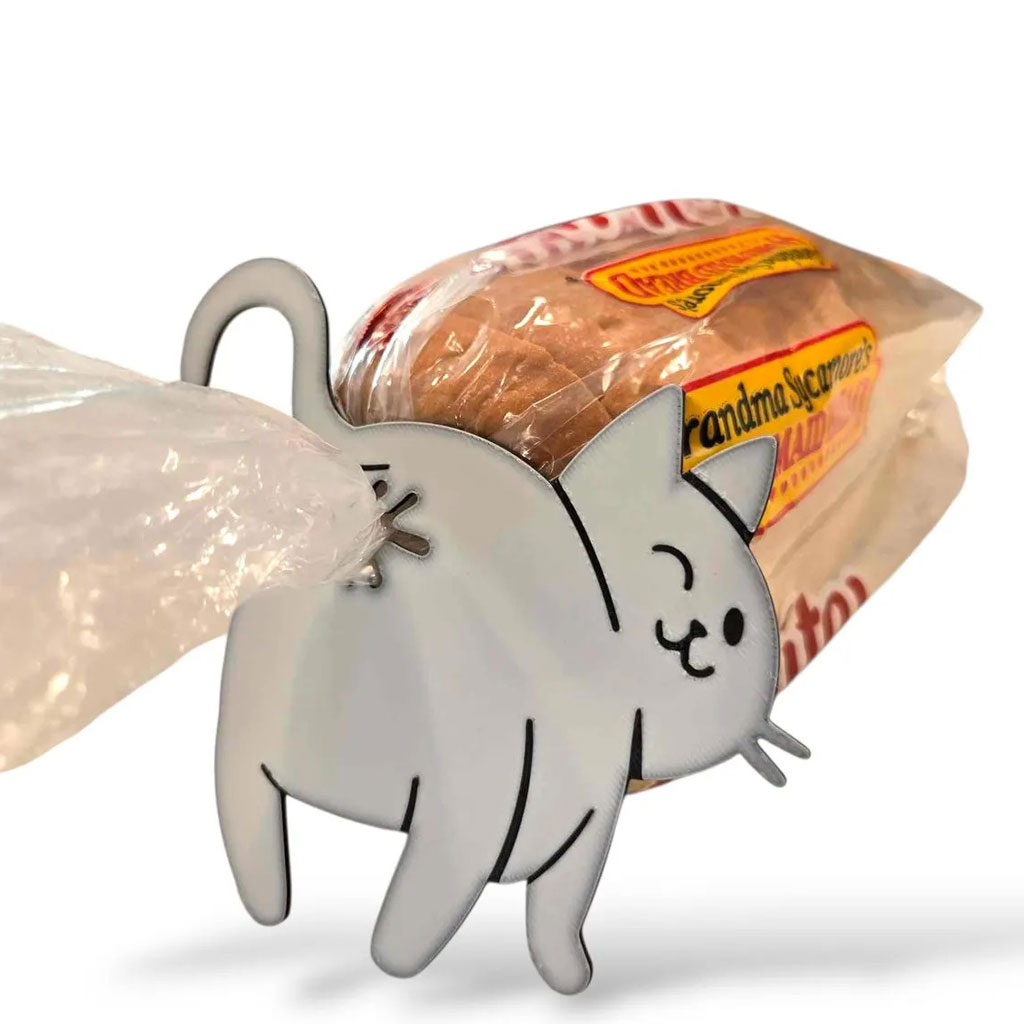 Funny Cat Bread Clip – 3D Printed Bag Holder