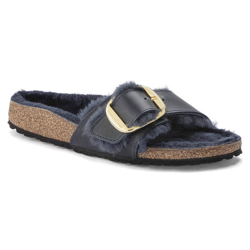 Madrid Big Buckle Shearling Oiled Leather B-88413
