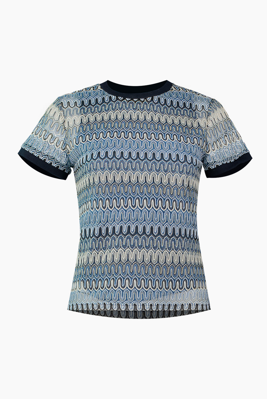 Blusa recta tejida azul