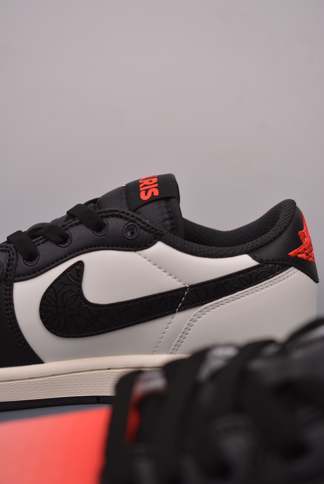 PSG x Nike Air Jordan 1 Retro Low OG Black White Red Toe HF8828-100