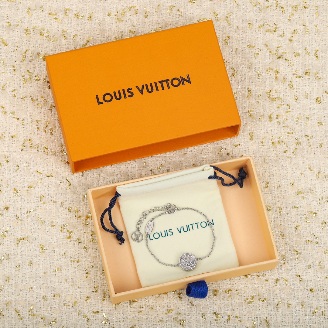 Louis Vuitton round logo diamond bracelet
