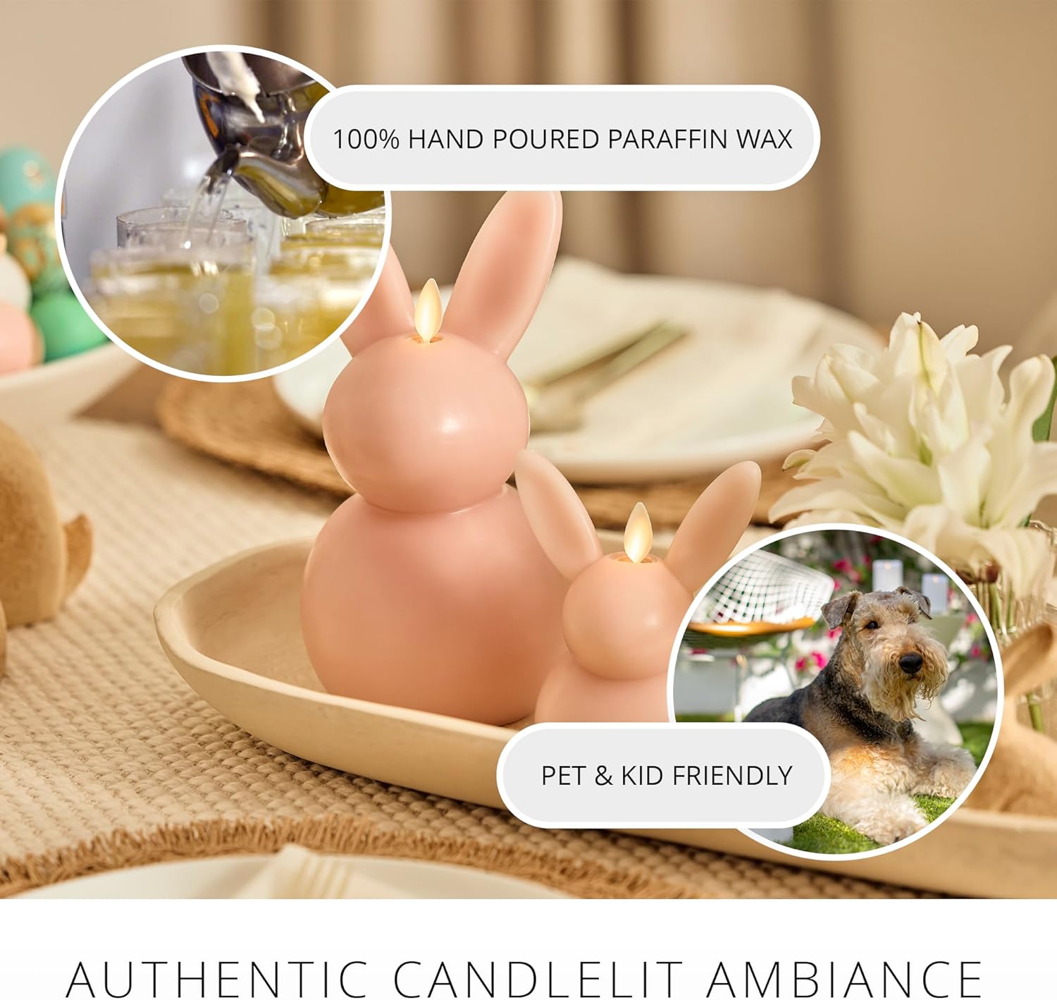 💖Last Day 45% OFF💖Flickering LED Bunny Flameless Candle With Timer