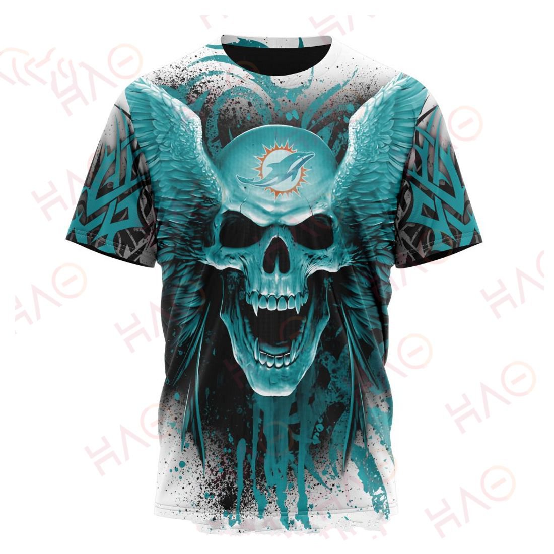 MIAMI DOLPHINS 3D HOODIE SKULL ART